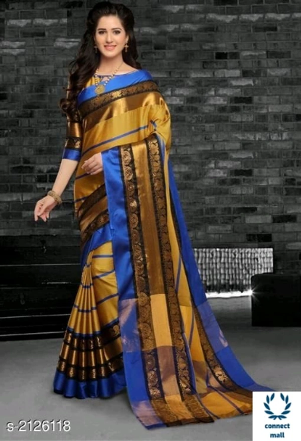 Attractive Soft Cotton Silk Saree - Saree Length-5.5Mtr Blouse Length-0.8Mtr, Soft Cotton Silk, Zari Work, Pack of :1